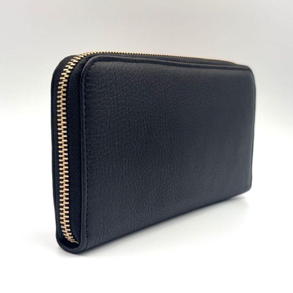 BVLGARI Leather Long Wallet Black Gold - Picture 3 of 10